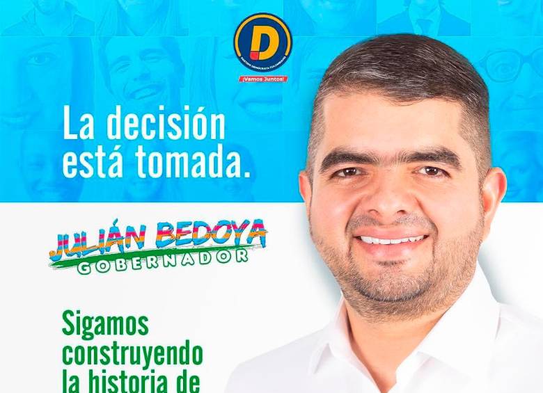Imagen de campaña que compartió en redes sociales tras su inscripción como candidato. FOTO CORTESÍA