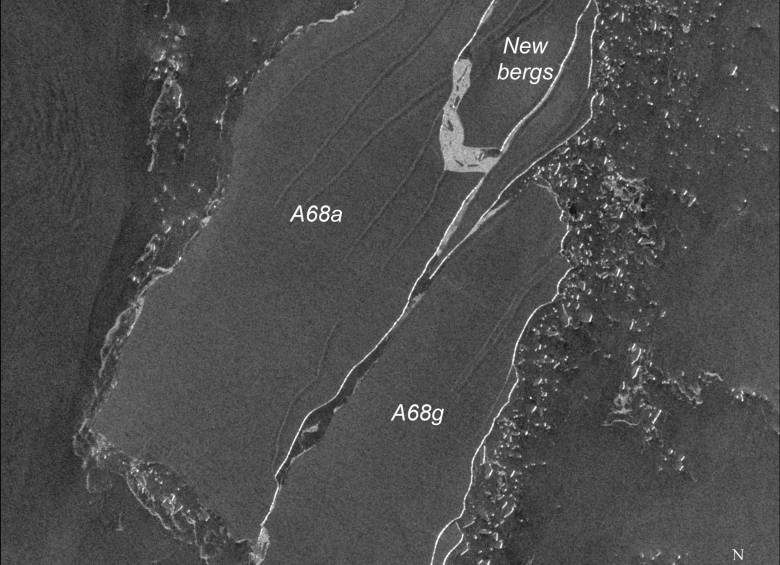 El iceberg A68 A, el más grande del mundo, se desprendió casi por la mitad. FOTO Twitter @laura_gerrish