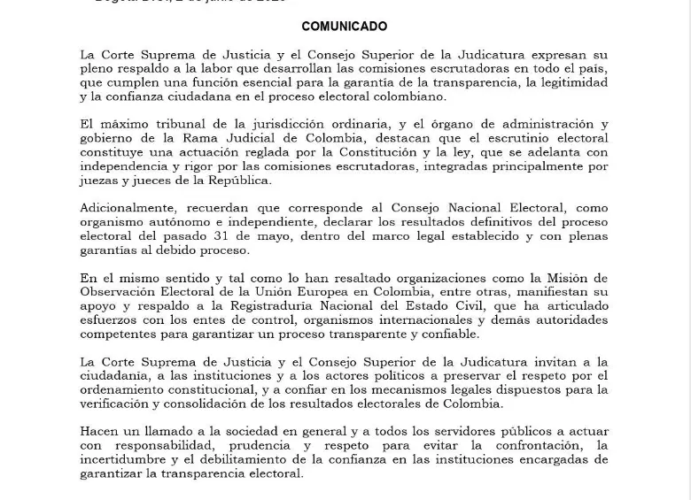 Una vez más, las cortes salen a responder a una controversia de Petro y cierran filas con la Registraduría