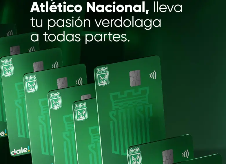 Los primeros usuarios que soliciten la tarjeta física de Atlético Nacional recibirán cashback y podrán participar por camisetas oficiales y experiencias especiales. FOTO: dale!.