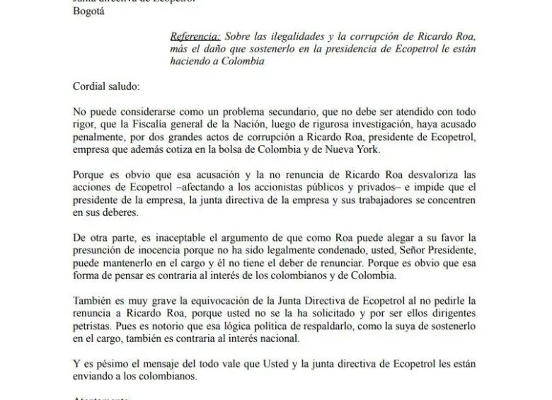 Sigue presión sobre Ricardo Roa: accionistas minoritarios piden su salida de Ecopetrol por impacto en acciones