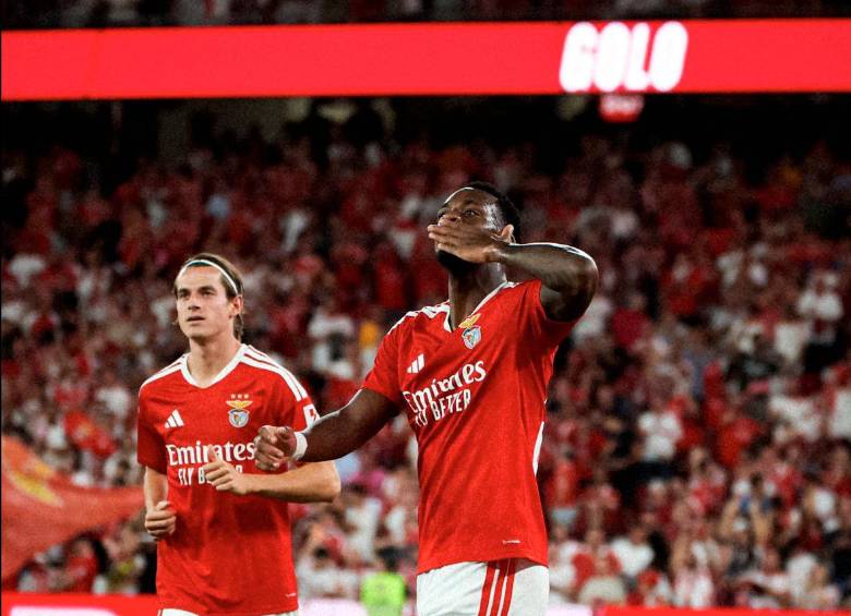 Jhon Durán busca mayor continuidad con el Benfica. FOTO @SLBenfica