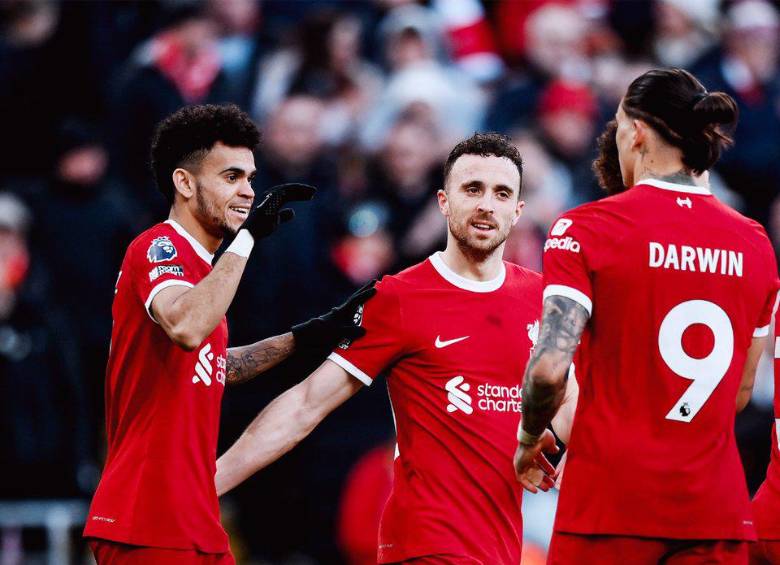 Luis Díaz suma 13 tantos con el Liverpool en la Premier. FOTO @LFC