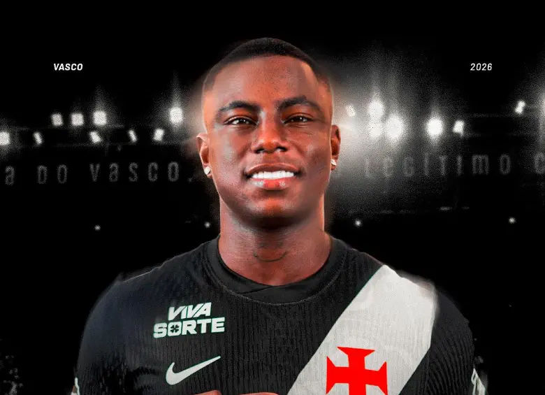 La imagen con la que Vasco da Gama presentó a Marino Hinestroza en sus redes sociales. FOTO CORTESÍA VASCO DA GAMA