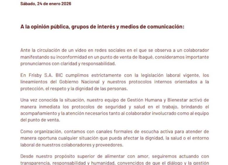Reubicaron al colaborador de Frisby que apareció en video viral gritando porque “lo humillan” en su trabajo