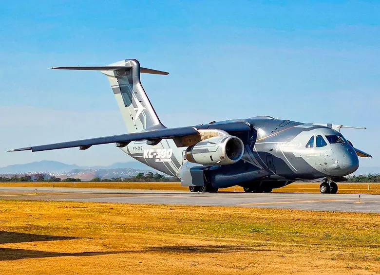 El avión Embraer KC 390 Millennium de fabricación brasilera. FOTO: CORTESÍA @embraer.