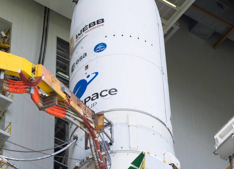 El cohete Ariane 5 lleva el James Webb. Foto: Afp