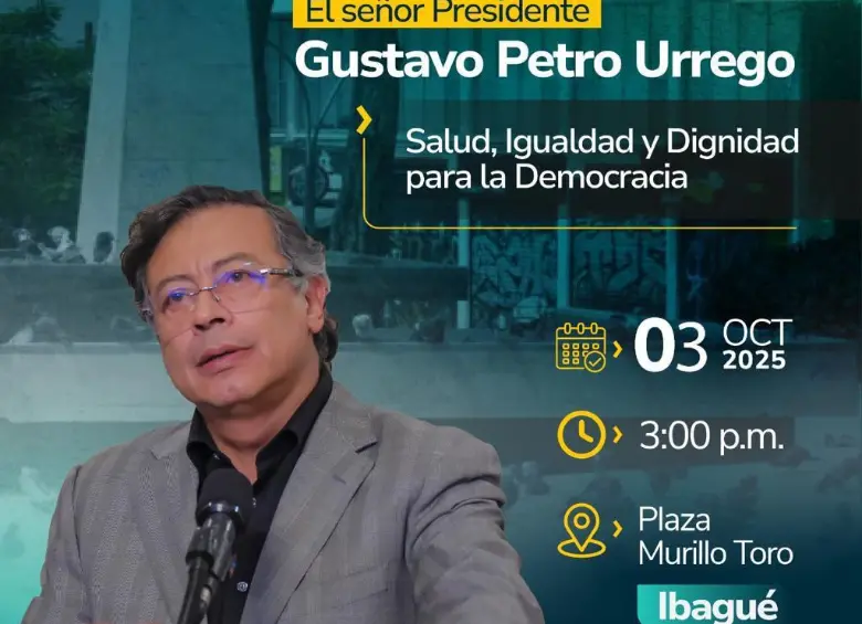 Afiche de la convocatoria del evento de Petro en Ibagué. FOTO: Suministrada