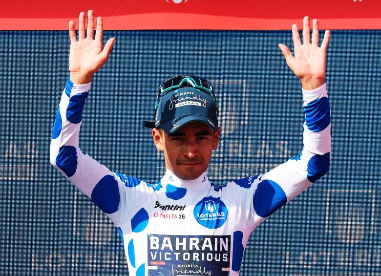 Buitrago celebra su buen momento en la Vuelta a España, donde lidera la clasificación de la montaña con 29 puntos. FOTO: GETTY
