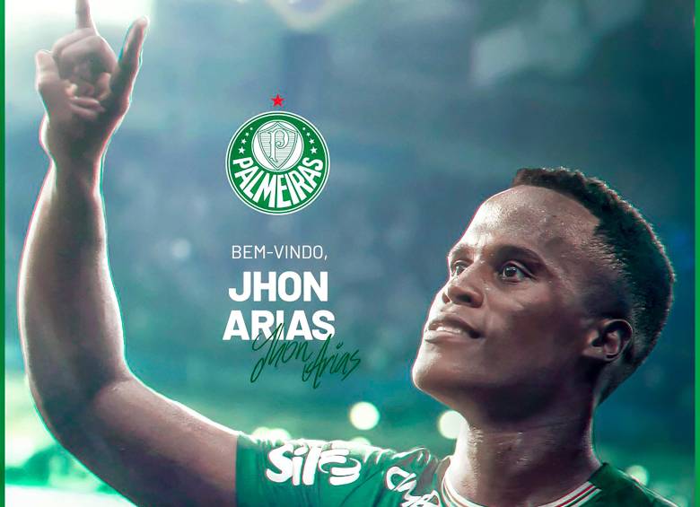 Arias ya luce las prendas del Palmeiras, su nuevo equipo. FOTO: @Palmeiras