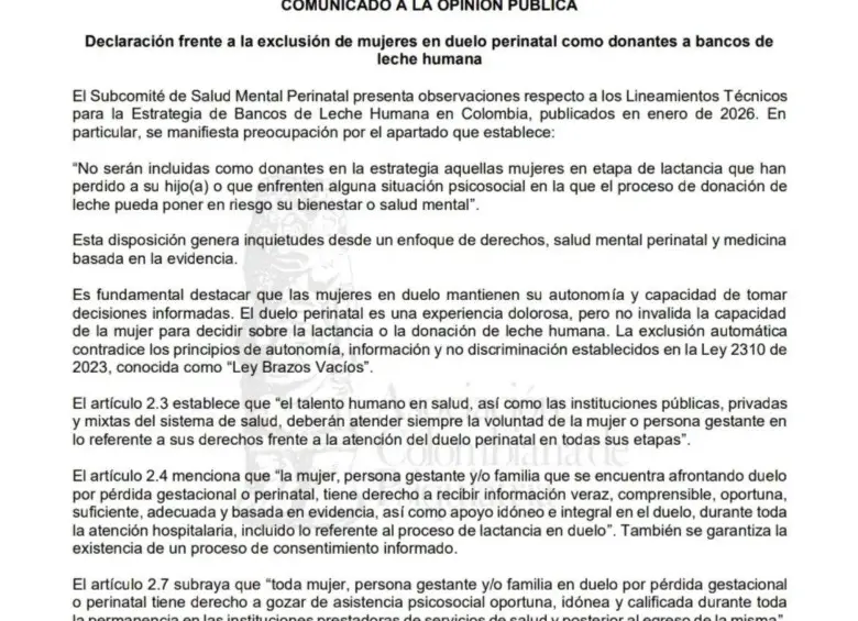 Comunicado de la Asociación Colombiana de Psiquiatría, ACP.