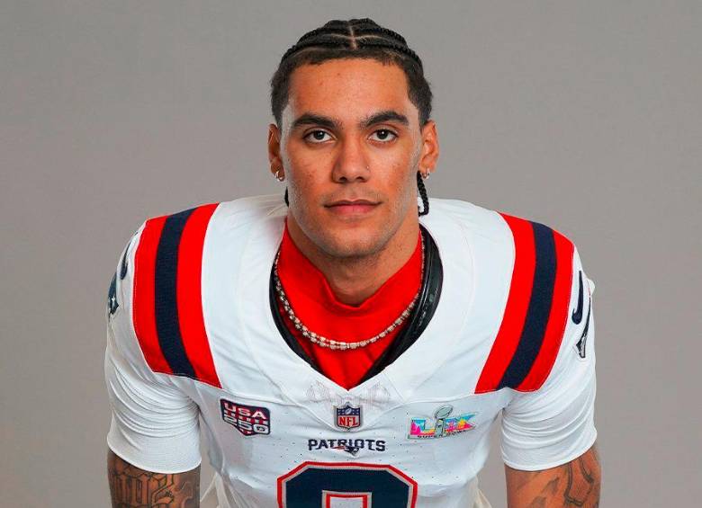 Christian González está listo para brillar el domingo en el Super Bowl. FOTO @patriotslatam