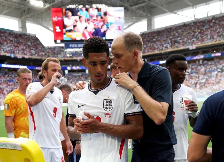 El cruce verbal entre Thomas Tuchel y Jude Bellingham sorprendió porque llega cuando Inglaterra atraviesa su mejor momento del torneo. FOTO: Tomada de @IHQJUDE