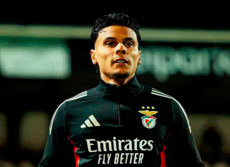 Richard Ríos se encuentra en etapa de recuperación y es duda del Benfica frente al Real Madrid. FOTO @SLBenfica