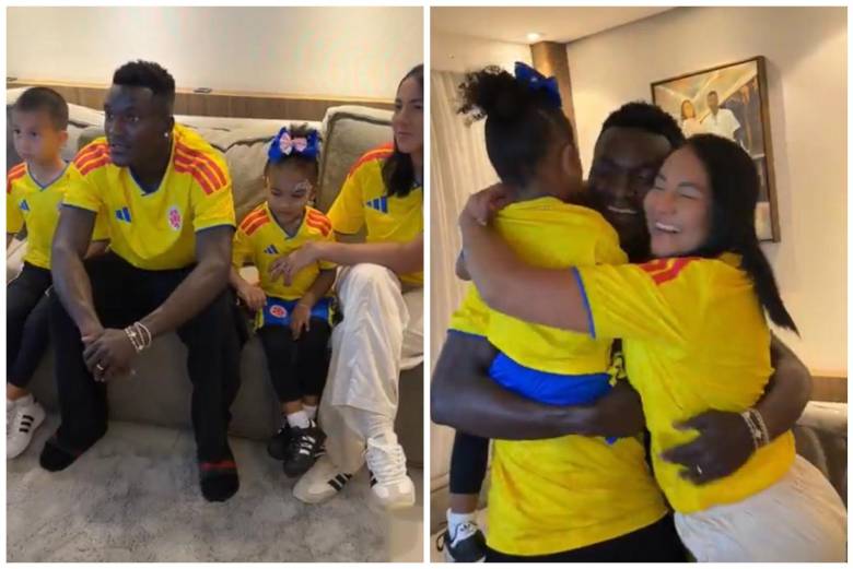 Kevin Viveros y su familia festejando su convocatoria a la selección Colombia. FOTO: Captura de vídeo