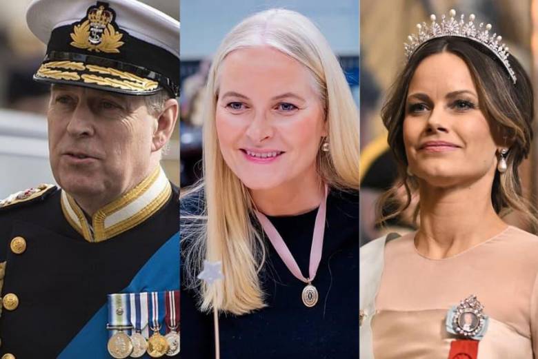 El duque Andrés, Mette-Marit y Sofía de Suecia aparecen en los archivos Epstein. FOTO: Cortesía