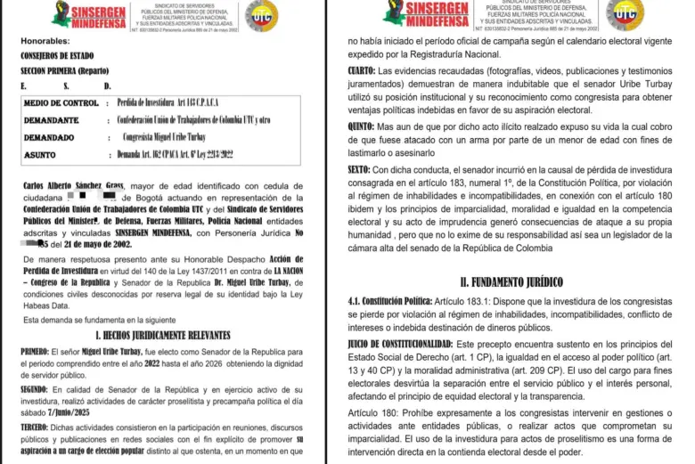 La demanda de los sindicatos de Mindefensa fue presentada ante el Consejo de Estado. Foto: Cortesía