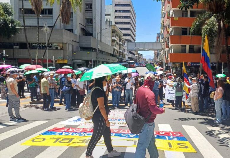 Lida Morales, presidenta de Adida, calculó que alrededor de 5.000 personas participan en esta movilización. FOTO Víctor Álvarez. 