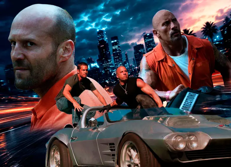 Algunos de los rostros más recordados en esta saga Jason Statham, Paul Walker, Vin Diesel y Dwayne Johnson (La Roca). FOTOS Cortesía