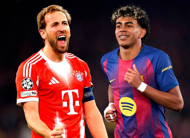 Harry Kane, figura del Bayern Múnich, y Lamine Yamal, el eje del Barcelona. FOTO GETTY