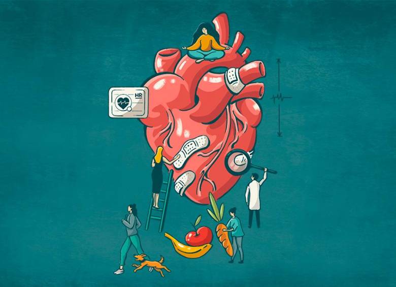 17,9 millones de muertes en el mundo están relacionadas con cardiopatías, según la Organización Mundial de la Salud. Ilustración: DANIELA BEDOYA.