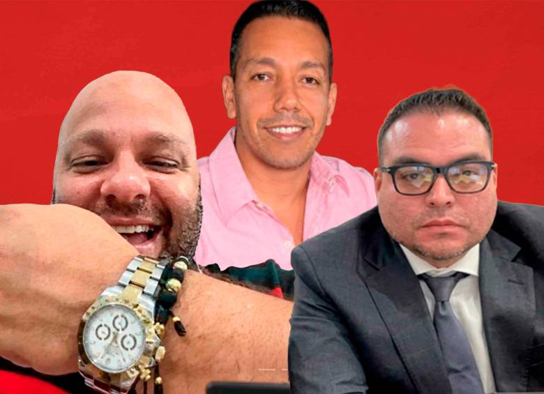 Miguel Quintero (izq.) sería quien conectó a Johny Jaramillo con el Inder (centro). También figura en los chats con Sebastián Ortega (der.) FOTO cortesía y redes