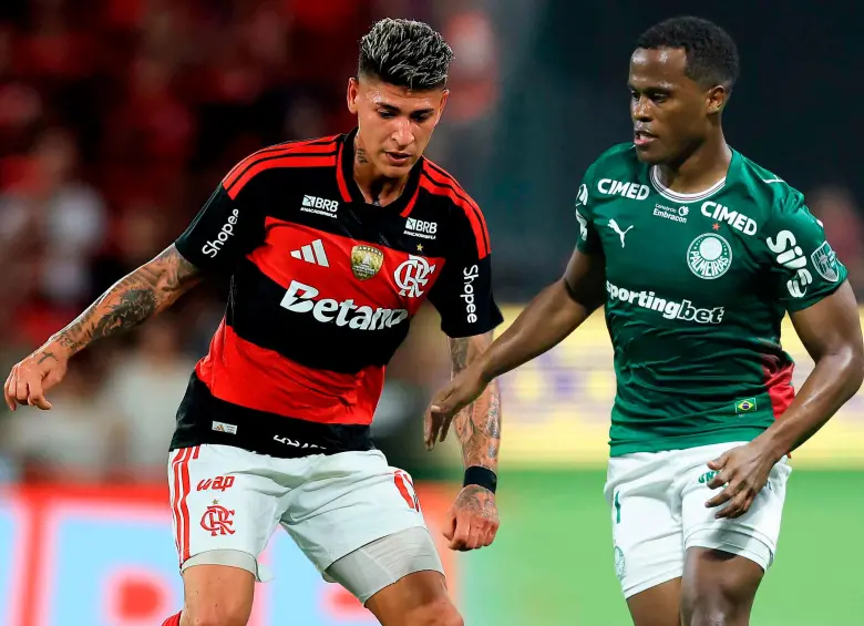 Jorge Carrascal (Flamengo) y Jhon Arias (Palmeiras), presencia colombiana en la Copa Libertadores. FOTO GETTY