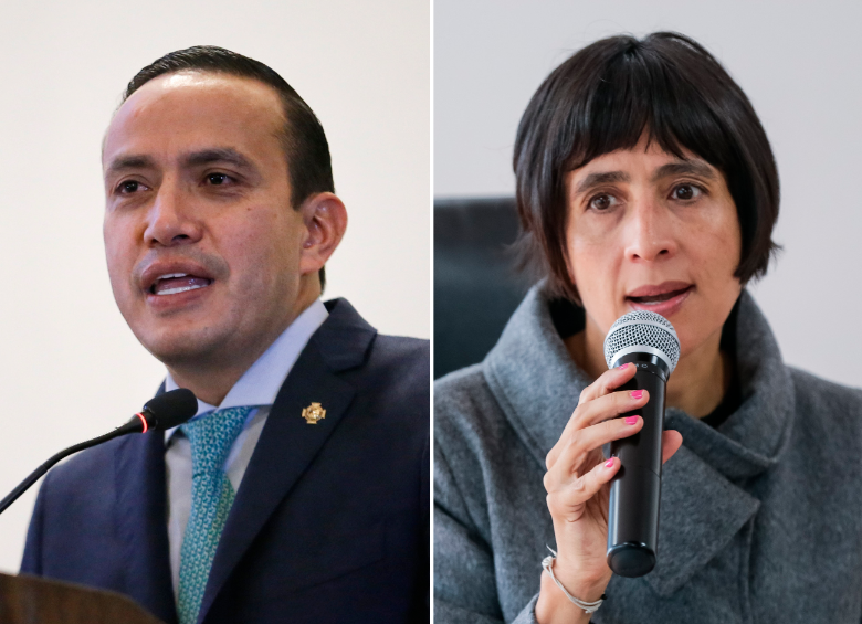 El gobernador de Santander, Mauricio Aguilar, y la ministra de Ambiente, Susana Muhamad. FOTO COLPRENSA