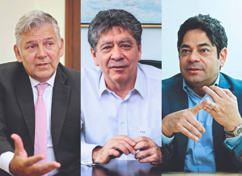 Jaime Alberto Cabal, Bruce Mac Master y Guillermo Herrera, quienes respectivamente presiden a Fenalco, la Andi y Camacol, han dado sus ideas para reactivar la economía. FOTOS COLPRENSA