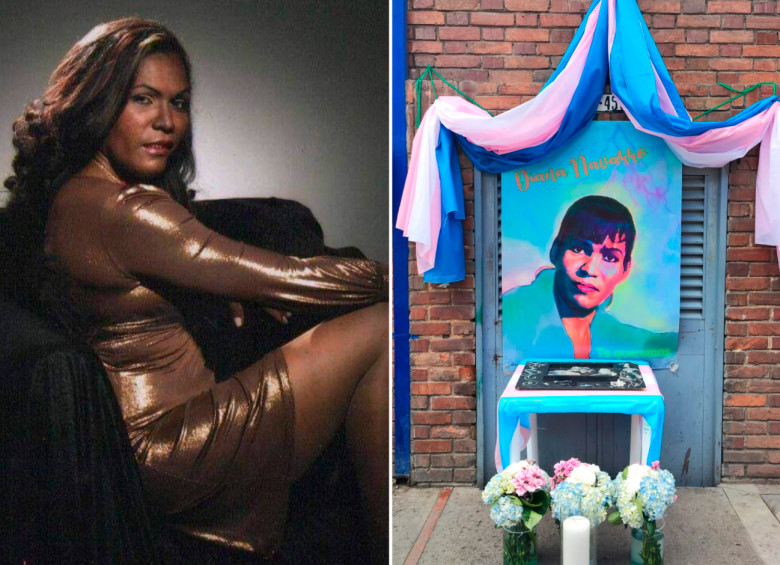 Amigos y familia homenajearon la memoria de la activista trans Diana Navarro en las afueras del hospital San Ignacio, en Bogotá, tras confirmarse su muerte. FOTO: CORTESÍA
