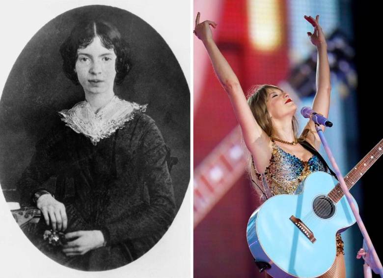 Emily Dickinson es una de las grandes poetas norteamericanas del siglo XIX mientras Taylor Switf es el fenómeno actual del pop mundial. Fotos: Getty.