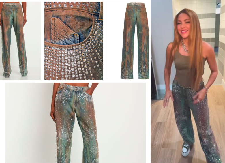 Shakira y su jean de lujo para la presentación con Carlos Vives. FOTOS IG @Carlosvives y www.luisaviaroma.com