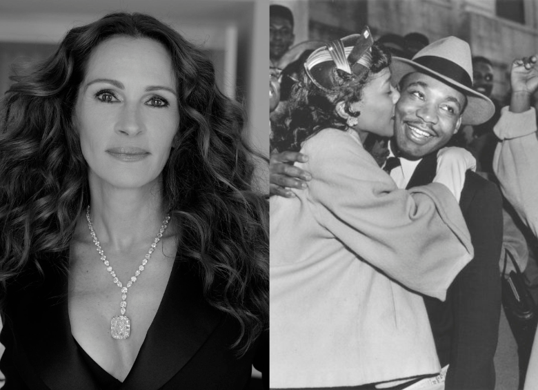 Los costos del nacimiento de Julia Roberts habrían sido pagados por el reverendo Martín Luther King y su esposa Coretta Scott. FOTOS: REDES SOCIALES 