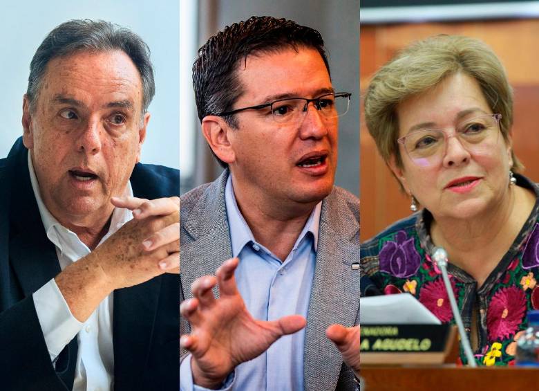 De izquierda a derecha: Jorge Mario Velásquez, presidente del Grupo Argos; Germán Bahamón, gerente de al Federación Nacional de Cafeteros y Gloria Inés Ramírez, ministra de Trabajo, protagonistas de la economía colombiana en 2024. FOTO EL COLOMBIANO Y COLPRENSA