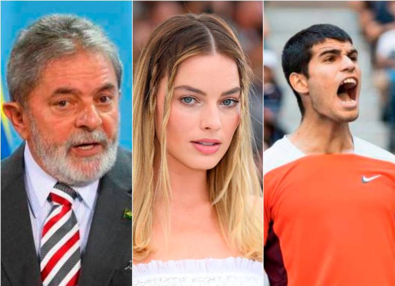 Luiz Inácio Lula da Silva, Margot Robbie y Carlos Alcaraz serán figuras influyentes el próximo año. FOTOS: COLPRENSA Y EFE