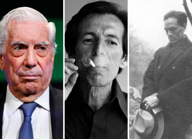 Mario Vargas Llosa, Julio Ramón Ribeyro y César Vallejo, los tres autores capitales de las letras peruanas del siglo XX. FOTOS: EFE