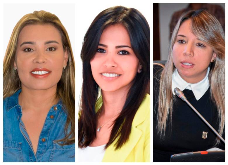 Lina García, Paulina Aguinaga y Nataly Vélez, concejalas del Centro Democrático. FOTO Cortesía 