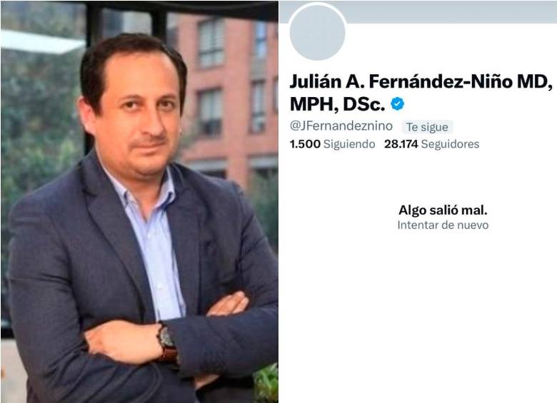 La cuenta de Julián Fernández estuvo suspendida por unas horas, en la noche de este martes se volvió a activar. FOTOS: TOMADAS DE TWITTER @JFernandeznino Y @andresvecino