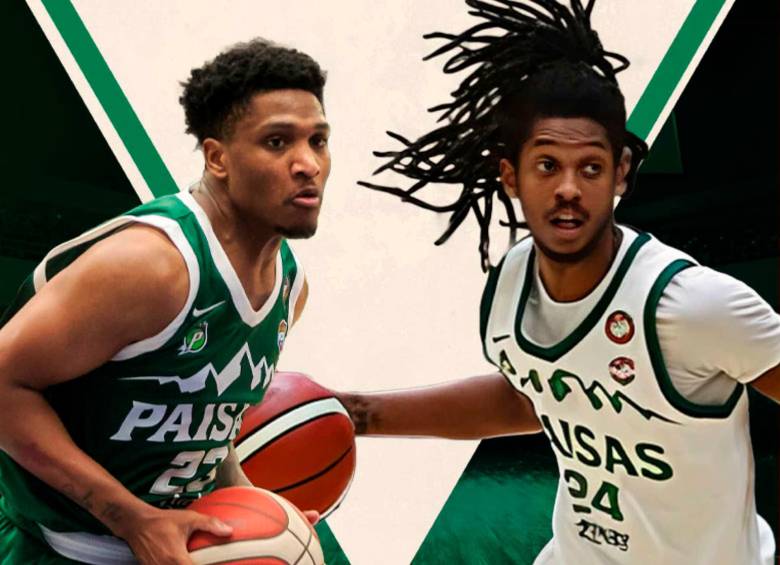Brandon Weatherspoon y Vicent Cole, son los dos estadounidense que llegaron a Paisas para aportar cestas y espectáculo. FOTO MANUEL SALDARRIAGA Y CAMILO SUÁREZ 