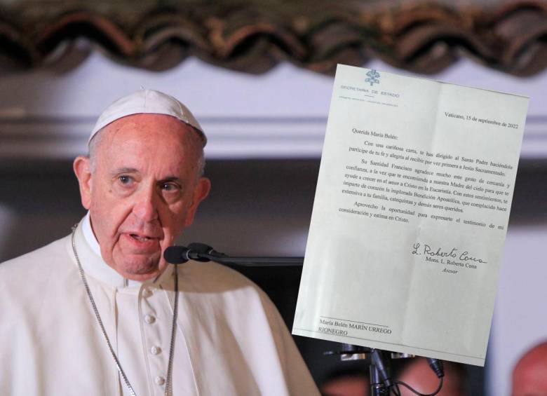 La menor le escribió la carta al Papa Francisco a finales del año pasado, luego de hacer su primera comunión. La carta fue respondida y llegó hace algunos días. FOTOS: COLPRENSA Y CORTESÍA