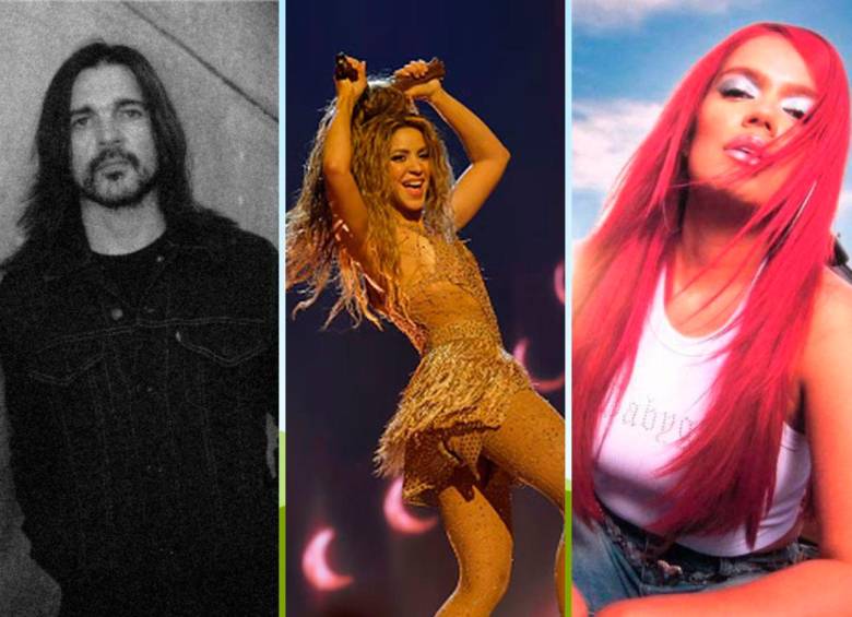 Juanes, Shakira y Karol G son los colombianos más nominados en estos Grammy Latinos. Fotos: EL COLOMBIANO, GETTY Y CORTESÍA.
