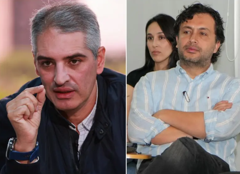 A la izquierda, el gobernador de Antioquia, Andrés Julián Rendón. A la derecha, el gerente del hospital de Caldas, Juan Carlos Sánchez. Fotos: Manuel Saldarriaga y cortesía.
