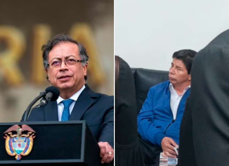 Gustavo Petro aseguró que es un exabrupto que Pedro Castillo permanezca detenido a pesar de que fue elegido popularmente como presidente del Perú. FOTOS: COLPRENSA Y CORTESÍA.