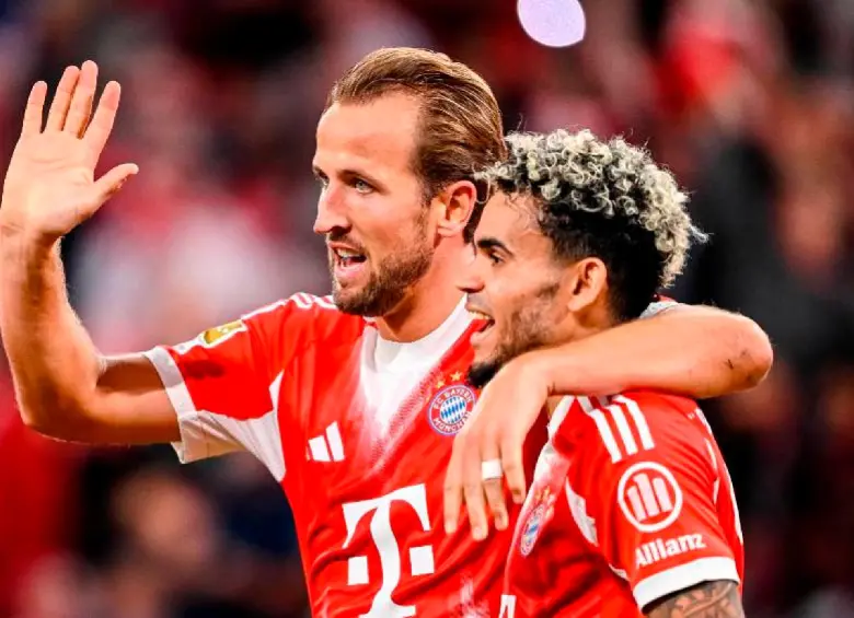 El delantero Harry Kane encontró en Luis Díaz un gran socio en la delantera del Bayern. FOTO GETTY