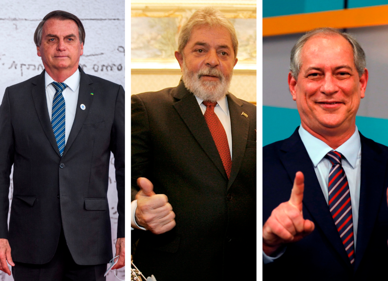 La disputa en Brasil, citada para el 2 de octubre, es entre Jair Bolsonaro, Luiz Inácio Lula y Ciro Gomes. Se define entre seguir con la derecha o volver a la izquierda. FOTOS: GETTY Y CORTESÍA