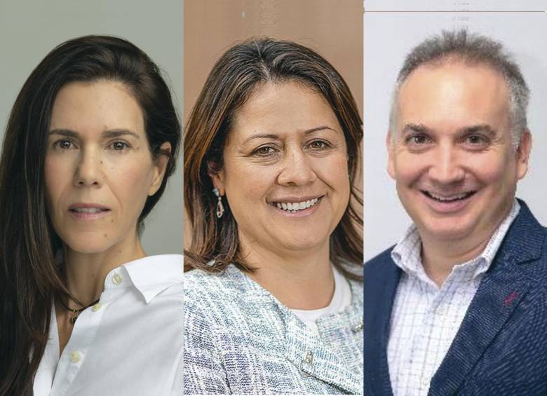 Ángela Tafur (izq.) y la exministra de Comercio María Ximena Lombana (centro) hacen de la junta de Sura en representación del Grupo Gilinski. Andrés Bernal salió del órgano directivo. FOTO cortesía