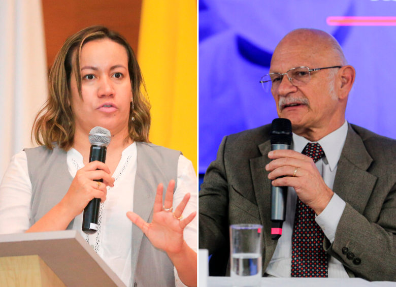 La ministra de Salud, Carolina Corcho, y el director del Invima, Francisco Rossi, han tenido una serie de versiones cruzadas tras un debate de control realizado en el Congreso esta semana. FOTO 