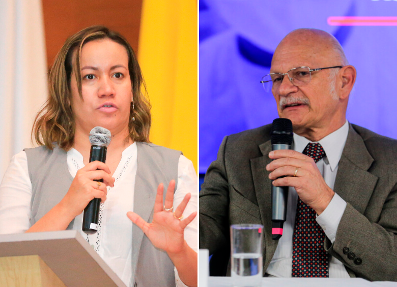 La ministra de Salud, Carolina Corcho, y el director del Invima, Francisco Rossi, han tenido una serie de versiones cruzadas tras un debate de control realizado en el Congreso esta semana. FOTO 