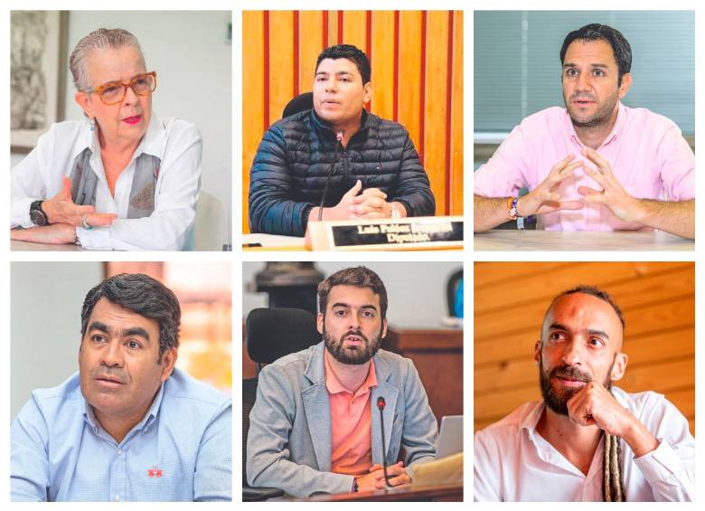 Arriba: Lucía González, Luis Peláez y Juan David Valderrama; abajo: César Hernández, Daniel Duque y Daniel Carvalho. FOTOS EL COLOMBIANO y Cortesía