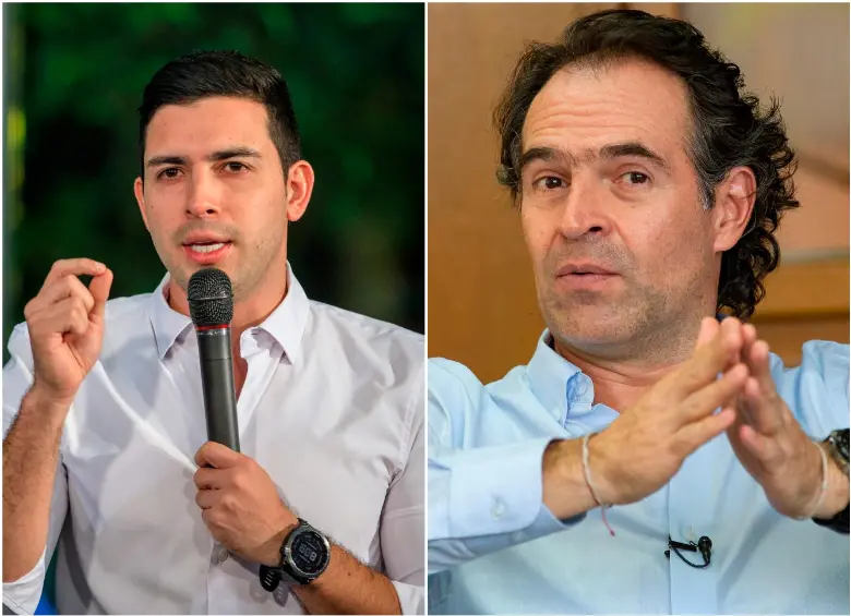 Esteban Restrepo, exsecretario de Gobierno de Medellín, y el alcalde de Medellín, Federico Gutiérrez. FOTO: El Colombiano